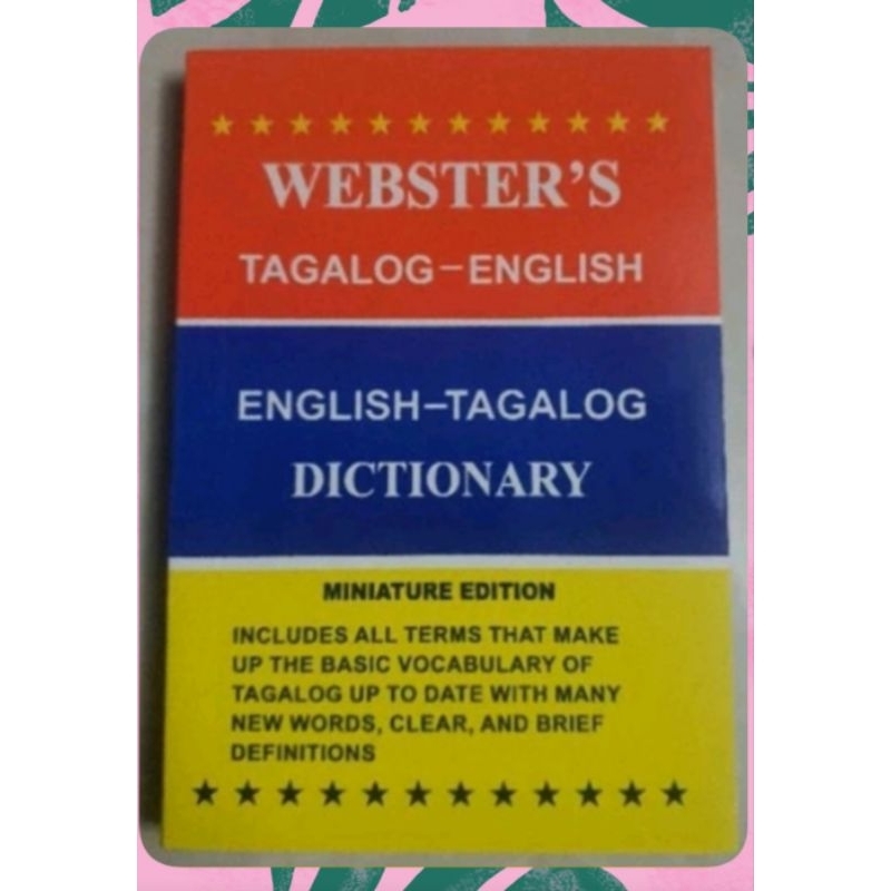 WEBSTER'S TAGALOG-ENGLISH ENGLISH-TAGALOG DICTIONARY Miniature Edition ...