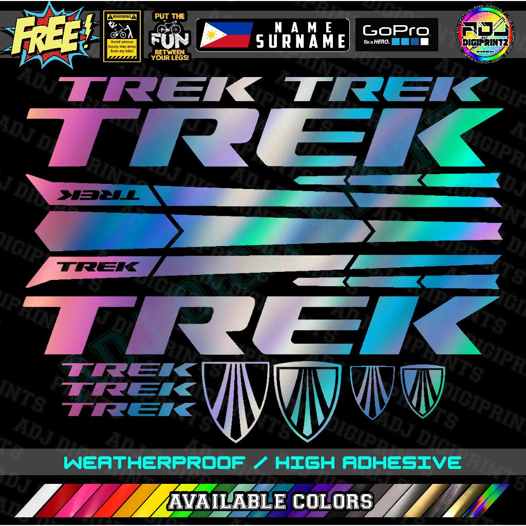 TREK Bike Frame Set Decals Stickers MTB SPECIAL COLOR VINYL Shopee