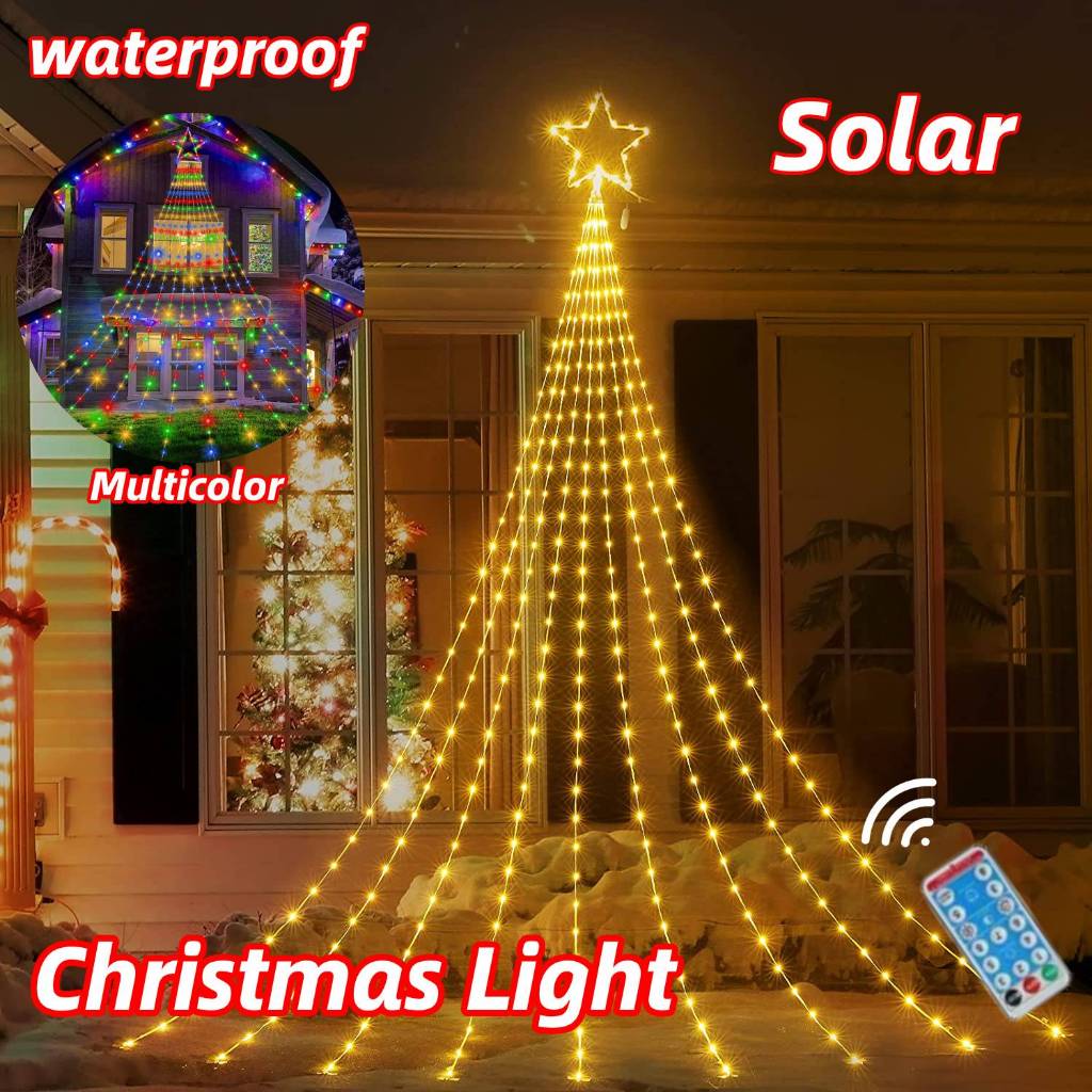 Beautiful Christmas Light LED FivePointed Christmas Lights Solar