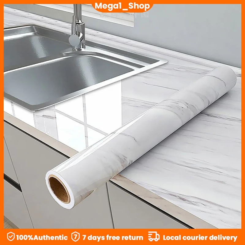 Marble Kitchen Decorate SelfAdhesive Wallpaper Waterproof And Oil