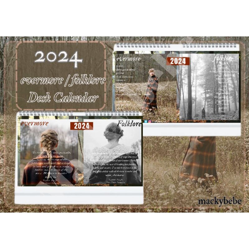 2024 Desk Calendar Evermore and Folklore (sisters)Taylor Swift Shopee