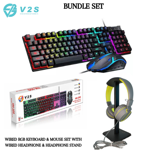 Visual Reference: V2S Rgb Bundle Set Mechanical Keyboard And Mouse With 3