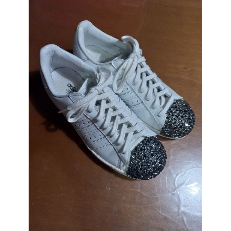 Adidas superstar 80s silver glitter shell toe outlet sneaker