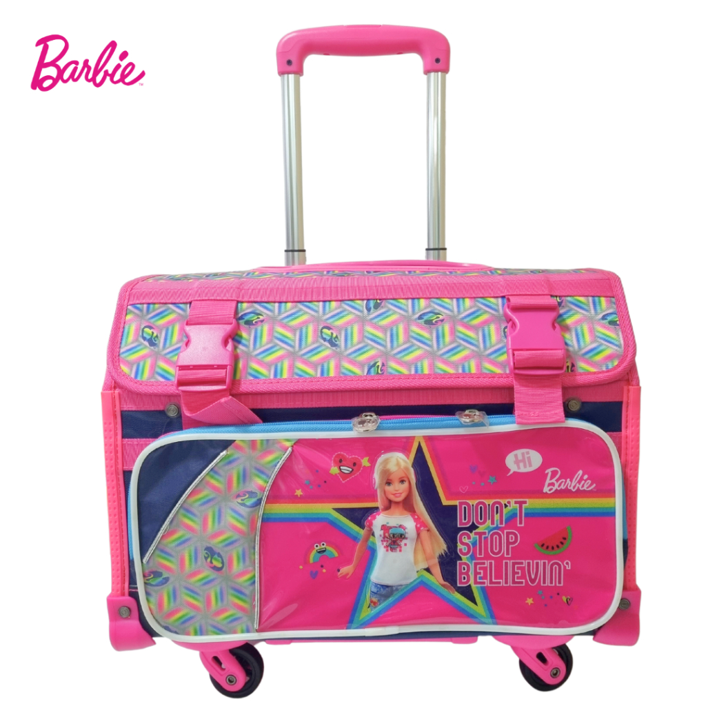 BARBIE HOUSE TYPE SCHOOL STROLLER/TROLLEY BAG FOR KIDS