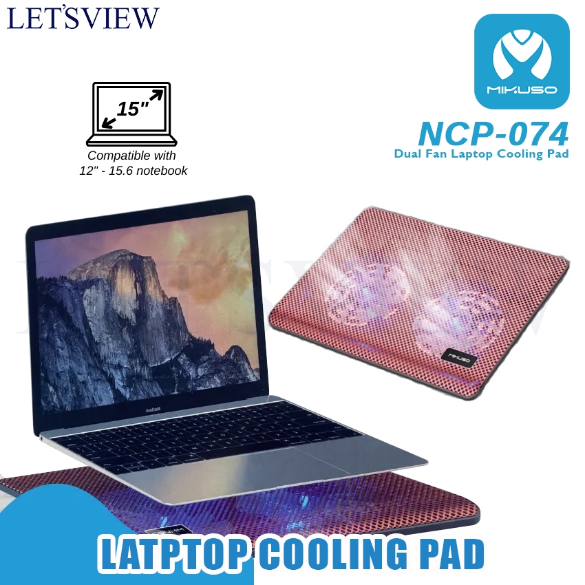 Letsview MIKUSO NCP074 Dual Fan Laptop Cooling Pad Hurricane2
