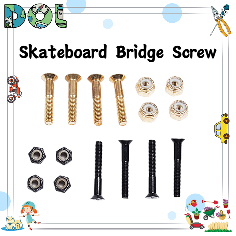 8pcs Skateboard Trucks Screws Hardwares M5x25mm Bolts Medium Carbon