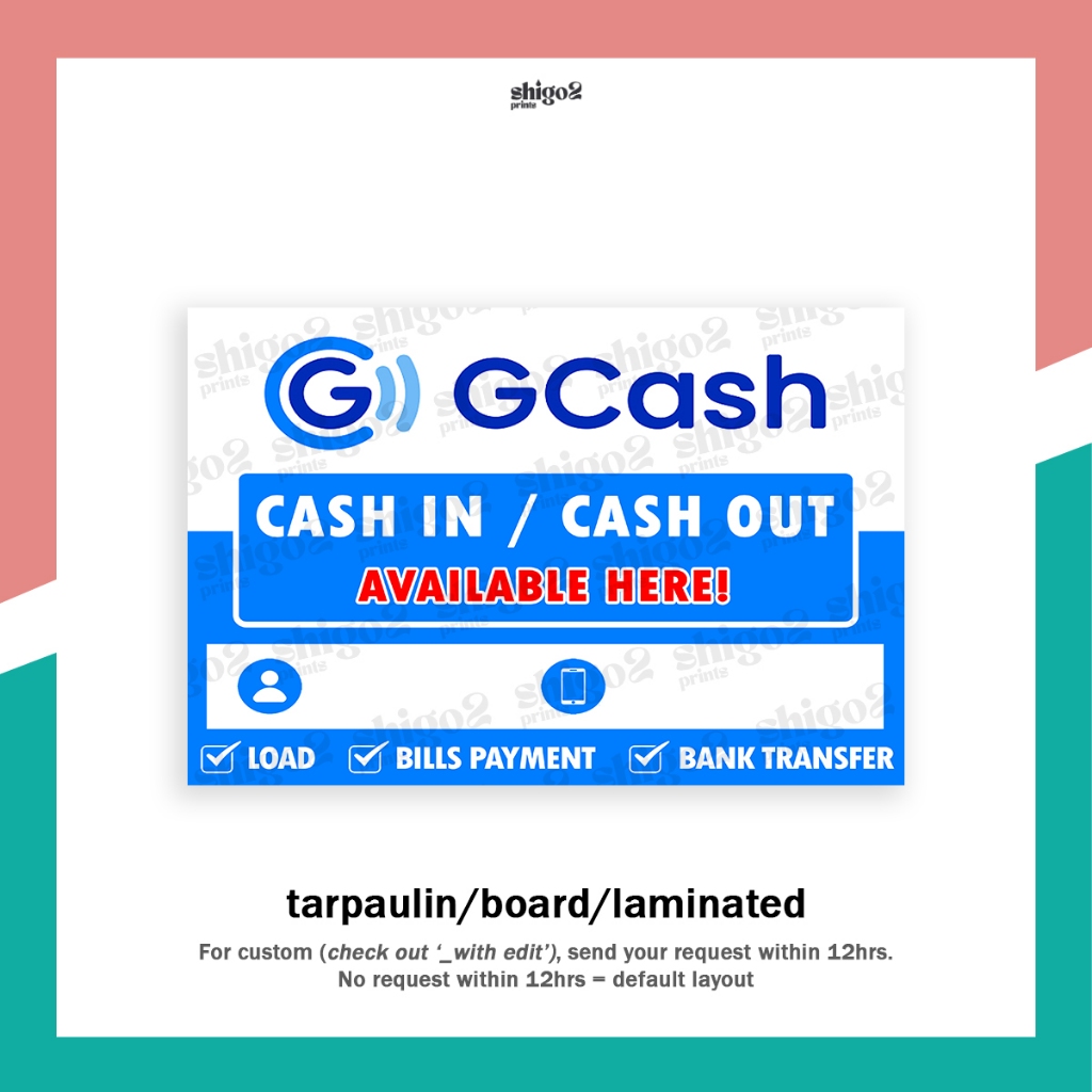 Gcash Maya Cash In Cash Out Signage | Shopee Philippines