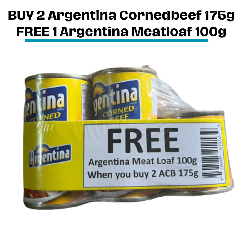ARGENTINA Cornbeef 175g BUY 2 GET 1 FREE ARGENTINA MEATLOAF 100g