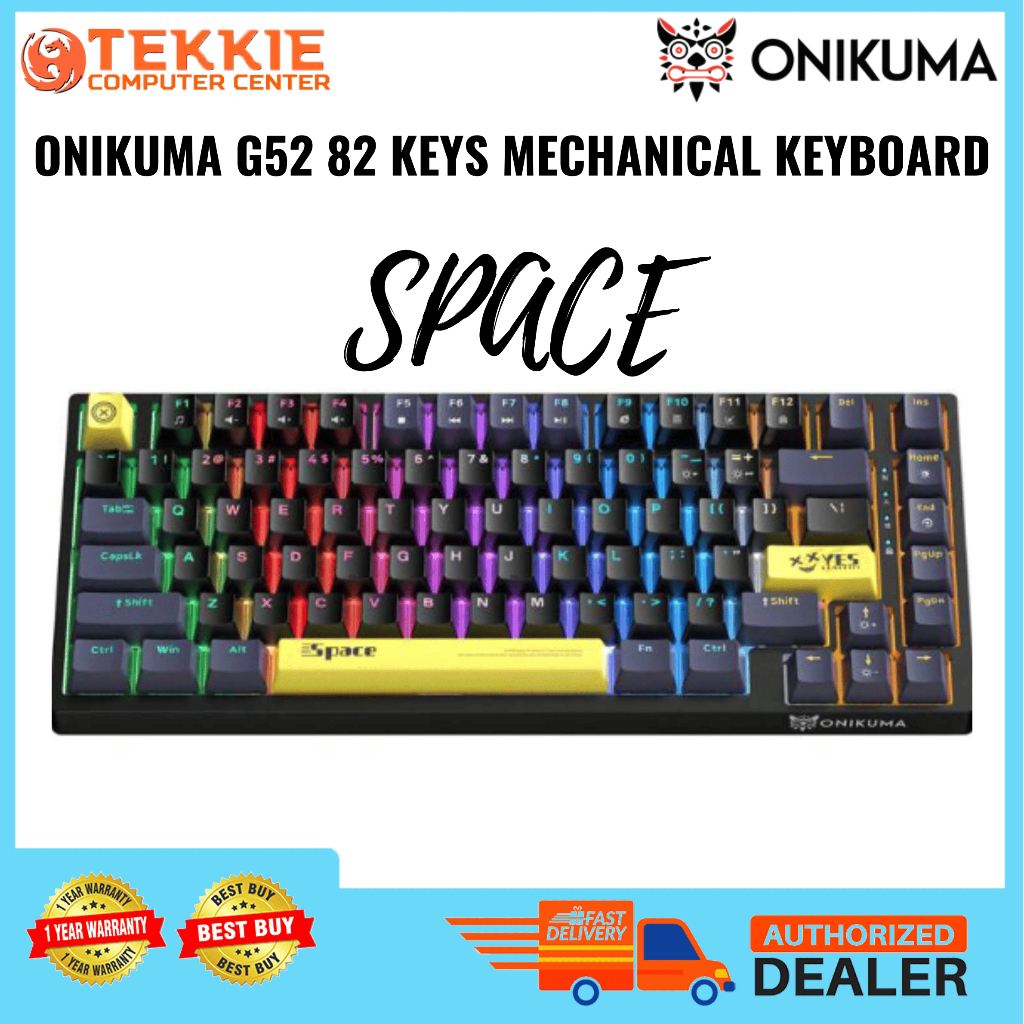 BRANDNEW ONIKUMA G52 82 KEY MECHANICAL KEYBOARD (SPACE) Shopee