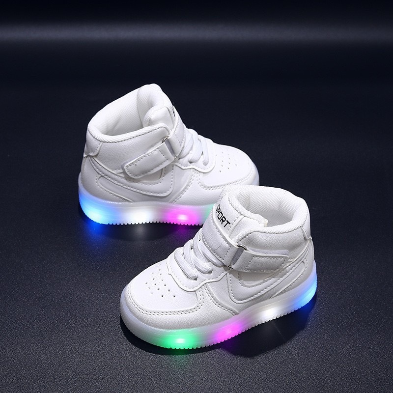 Kids Shoes White Shoes For Kids High Cut Shoes For Kids Led Shoes Soft ...
