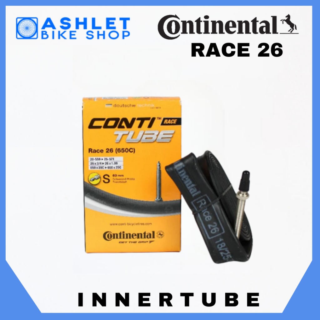 CONTINENTAL InnerTube Race 26 650x20C/25C 60mm - ASHLET BIKE SHOP ...