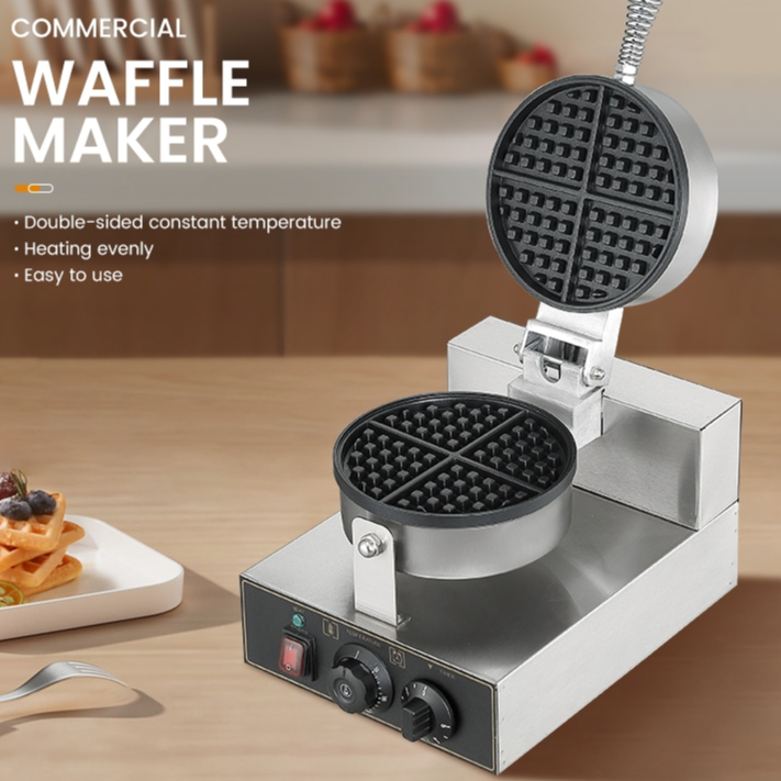 Single Head Electric Waffle Maker Temperature Adjustable Nonstick