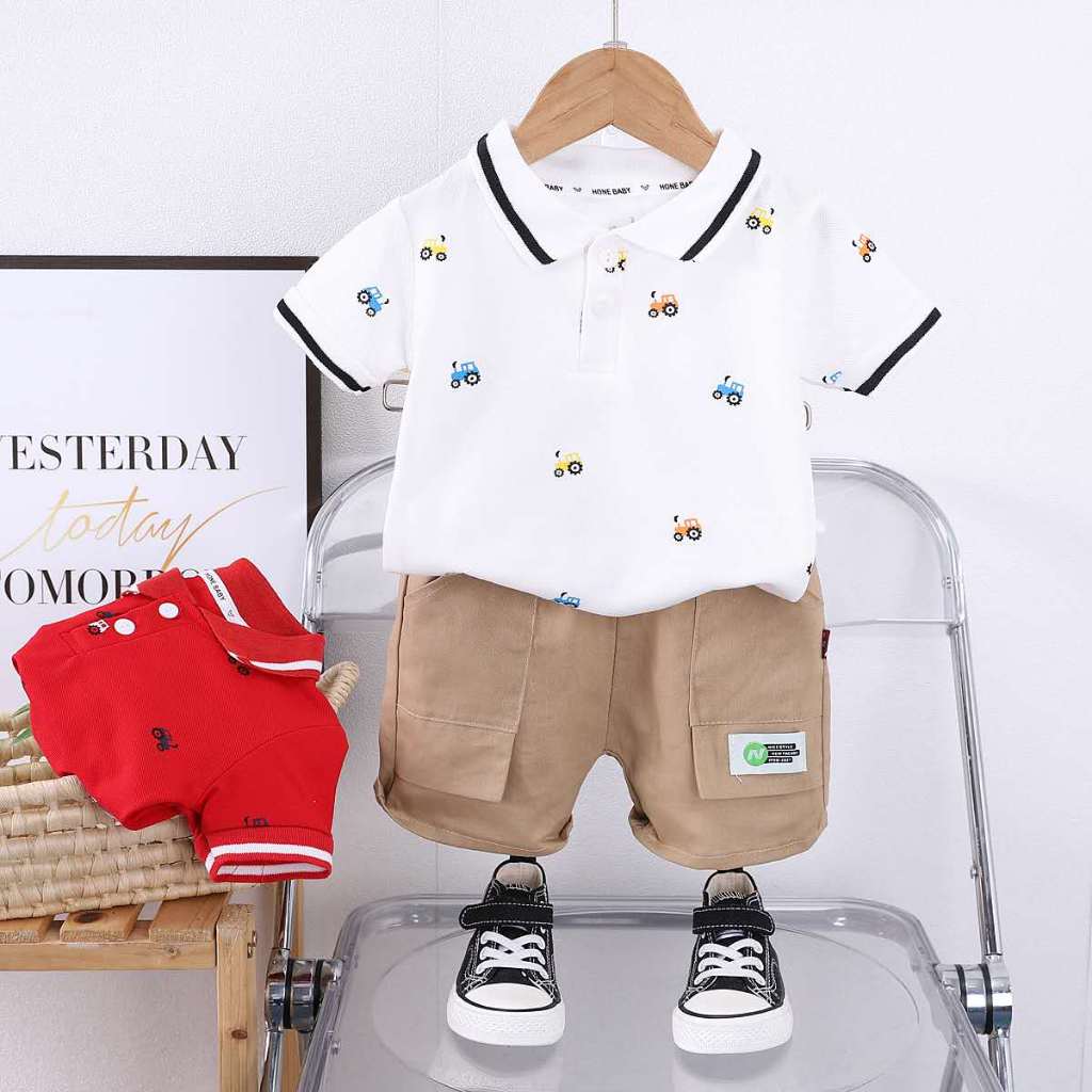 BABY BOYS TERNO BABY BOYS SET WITH SHORT COTTON POLO SHORT | Shopee ...