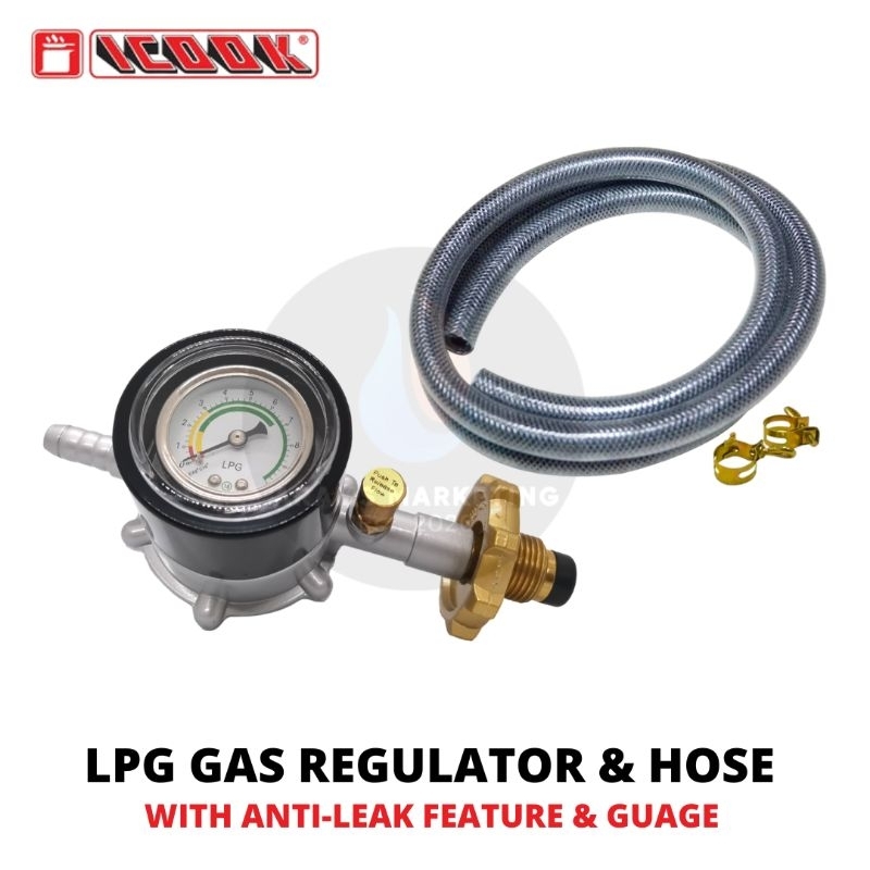 LPG Gas Regulator heavy duty AntiLeak Feature with 2 meters stainless