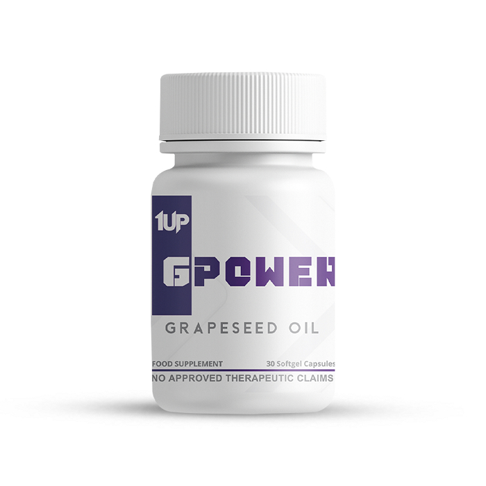 GPOWER 1UP Grapeseed Oil Food Supplement 30 pcs Soft gel Capsules 100
