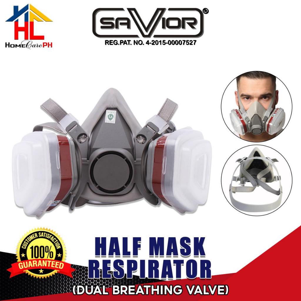 Savior Half Mask Respirator Dual Breathing Valve | Shopee Philippines