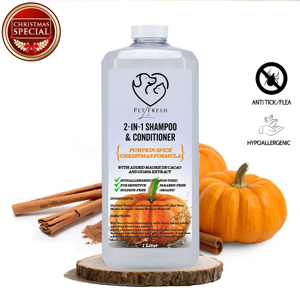 1000ml Organic Dog Shampoo and Conditioner 5in1 for Ticks, Fleas