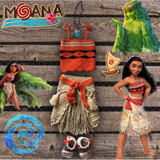 3 PIECES. Baby Moana Inspired Baby Girl Costume Polynesian Princess Dress  Hawaiian Baby Clothes 