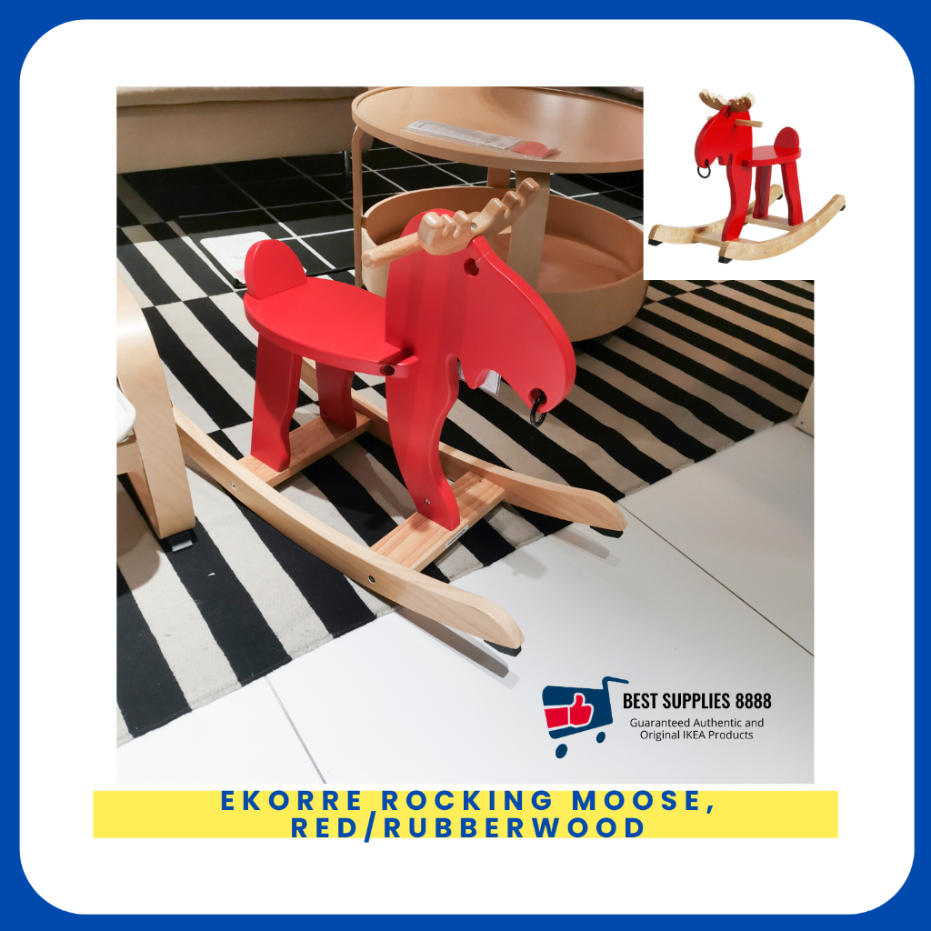 BestSupplies Authentic EKORRE Rocking moose, red/ rubberwood, kids ...
