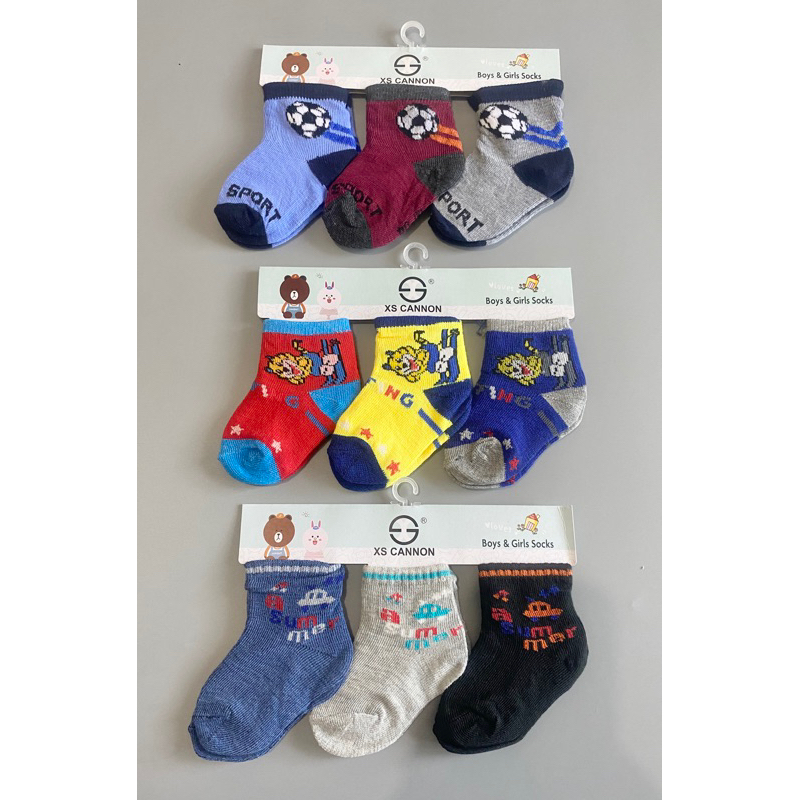 3 in 1 Pack Baby socks for Baby boy or Girl 06 months fit Newborn baby