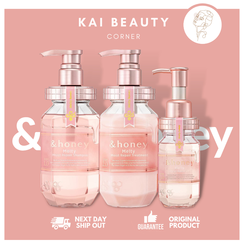 &honey Melty Moist Repair Shampoo 440ml Treatment 450g Hair Oil