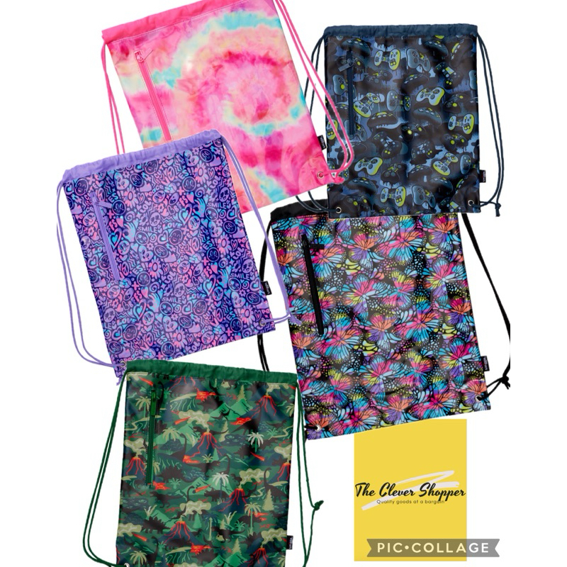 Smiggle Drawstring Bag with Pocket Knapsack Reusable Bag Cat Unicorn Candyland Shopee Philippines