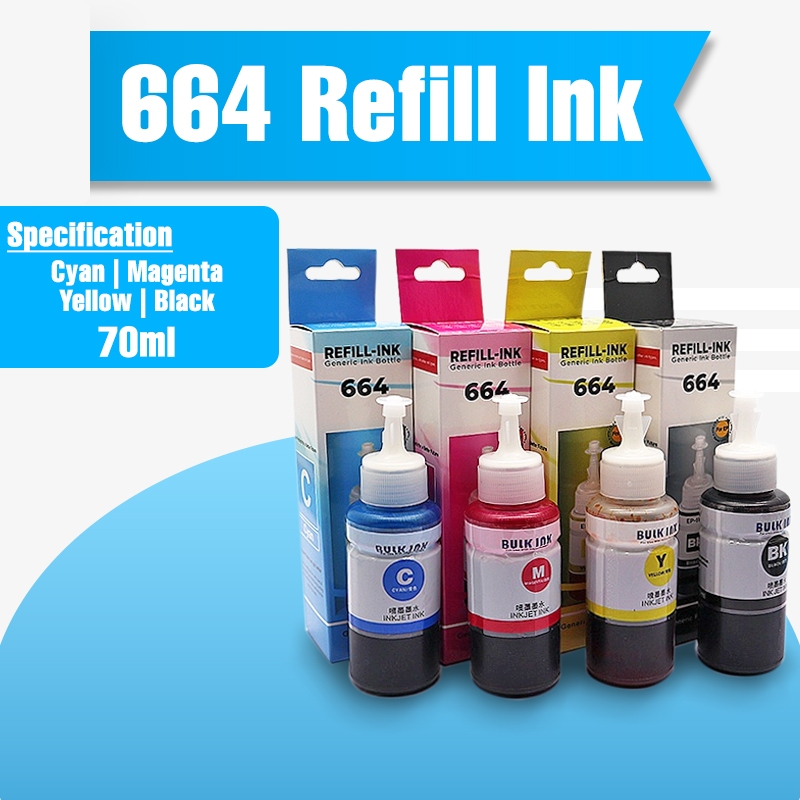 70ml Refill 664 Ink for Printer L120 L360 L310 L130 L210 L220 L355 L358 ...