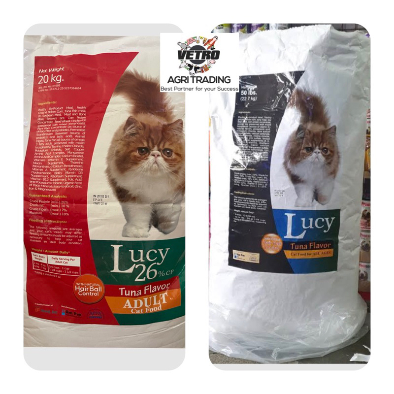 Lucy Cat Food tuna flavor All Stage Adults 20kgs or TOMMY Cat