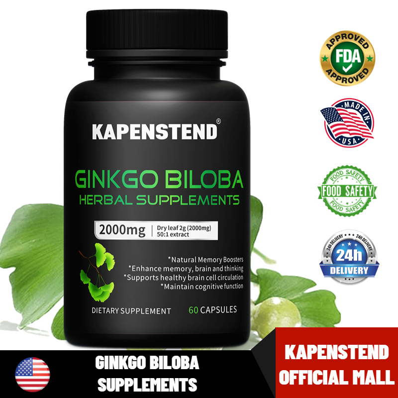Ginkgo Biloba Capsules to Support Brain and Heart Health Memory and
