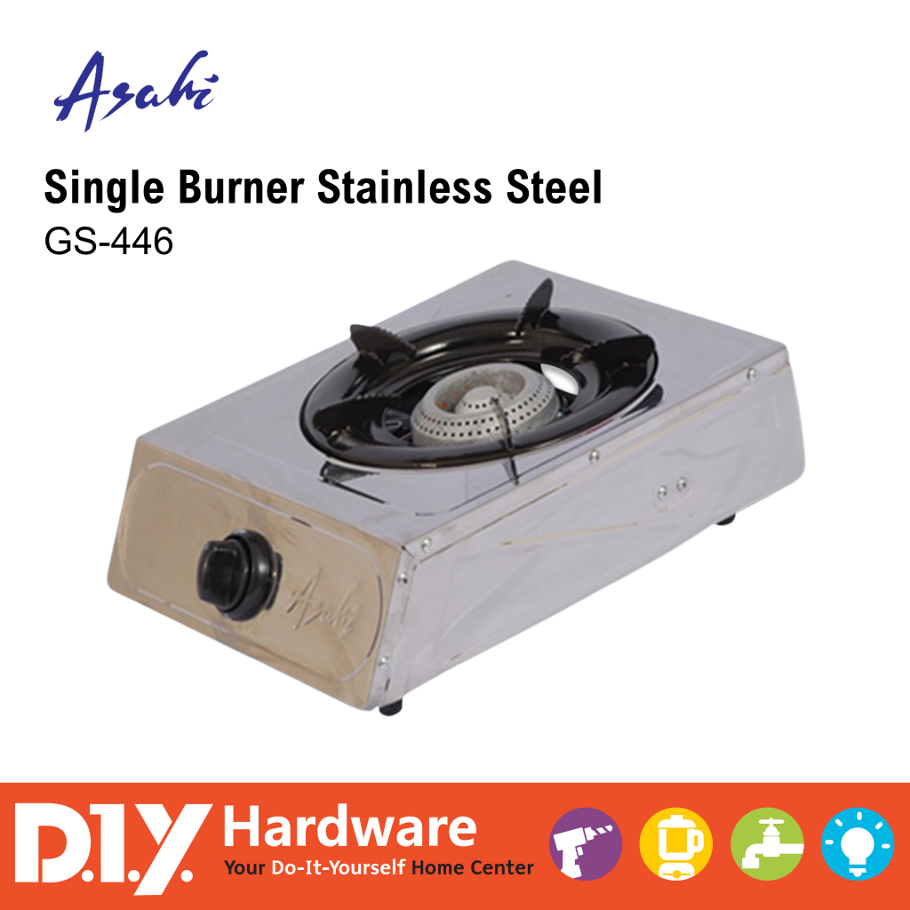 Asahi Single Burner Stove Gs446 Stainless Steel Shopee Philippines
