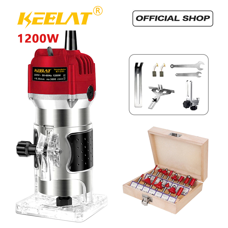 KEELAT 1200W Palm Wood Router Machine for Wood Trimmer Router Laminate ...