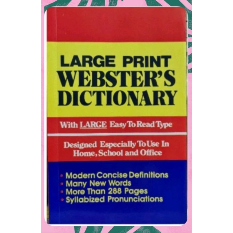 LARGE FRONT WEBSTER'S DICTIONARY | Shopee Philippines