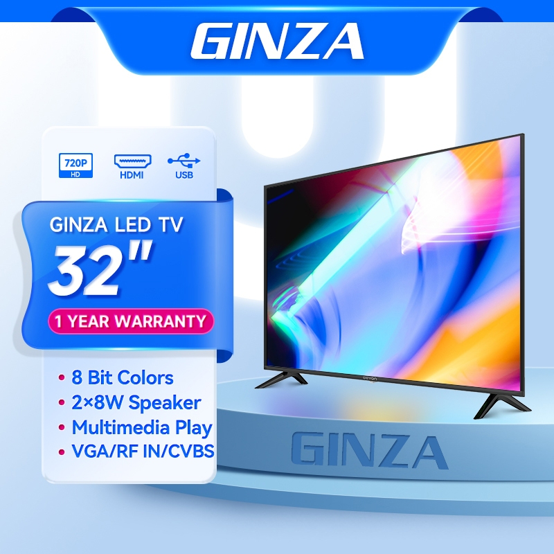 GINZA LED TV Ultra-Slim Television One-Year Warranty 32-inch | Shopee ...