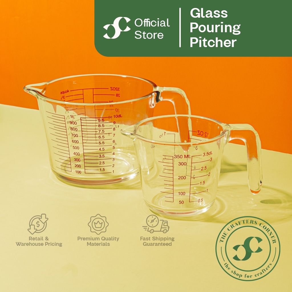 Soap Glass Pouring Pitcher Measuring Cup 350ml and 1000ml Shopee