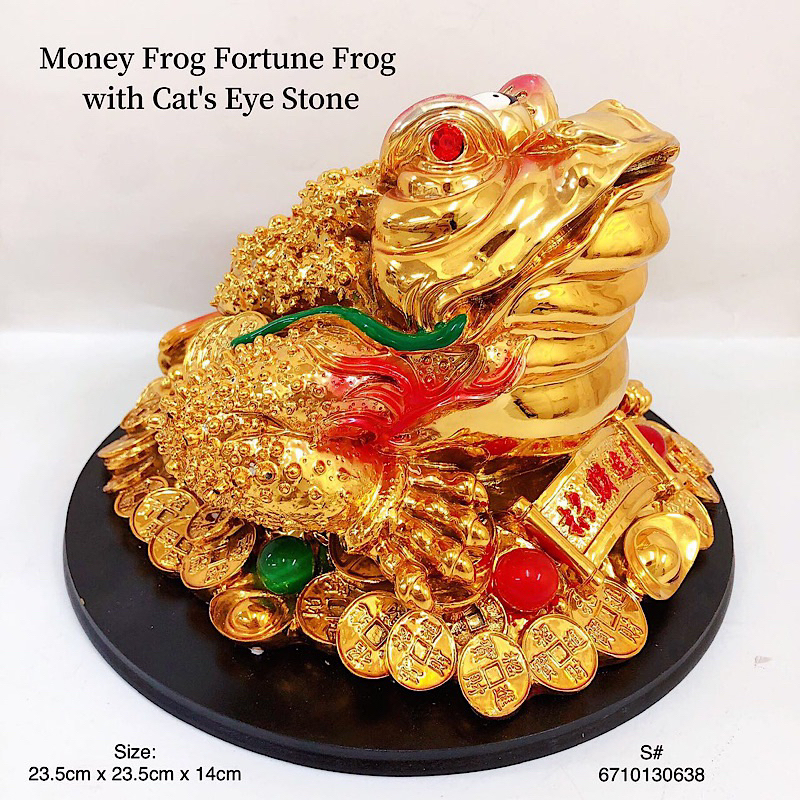 Fengshui Money Frog Fortune Frog With Cat's Eye Stone Living Room Home ...