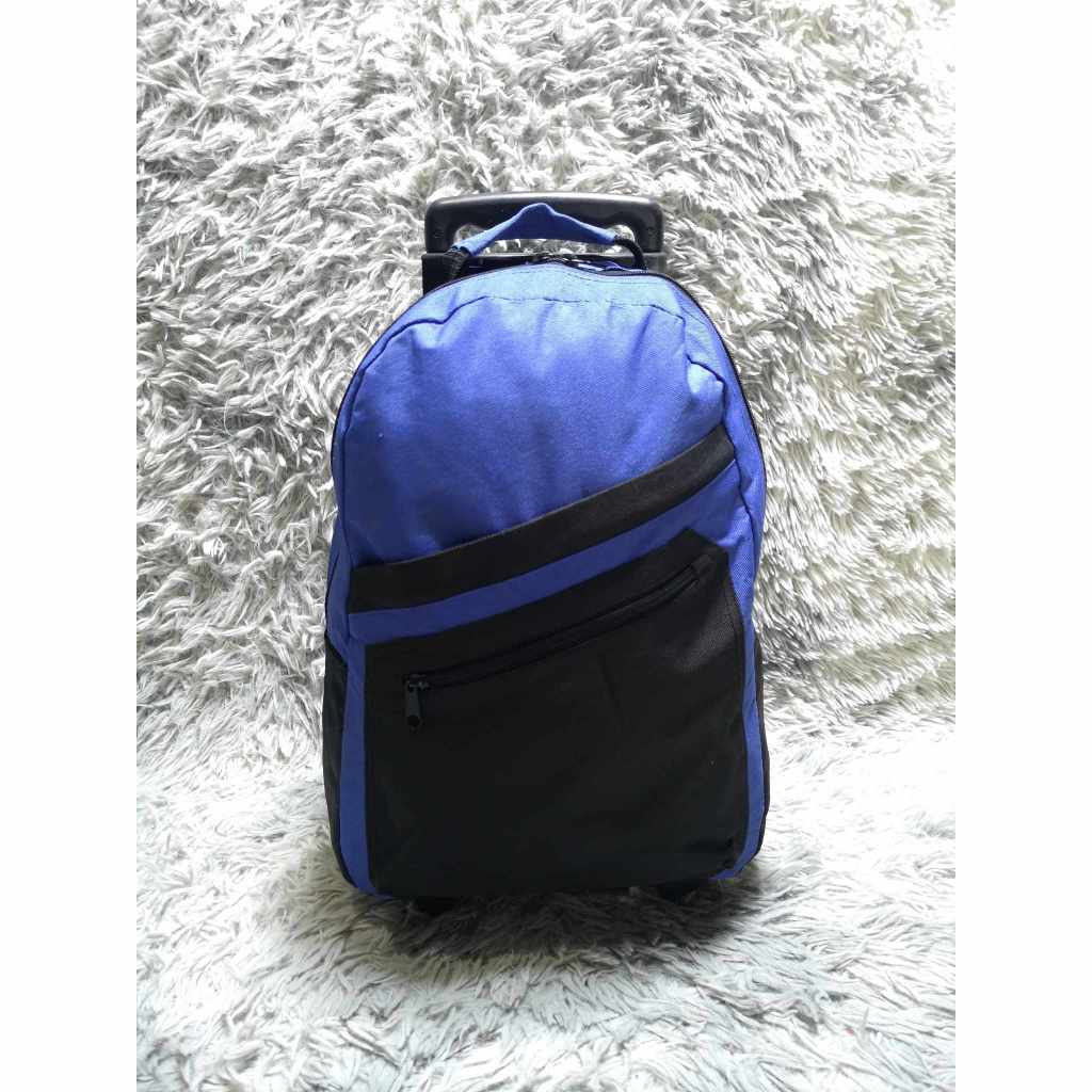 Blue Black Wheeled Backpack. | Shopee Philippines