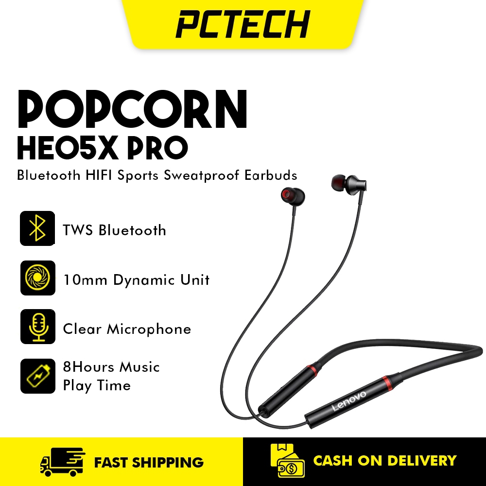 Popcorn He05x He05 Pro True Wireless Earphones Neckband Sports