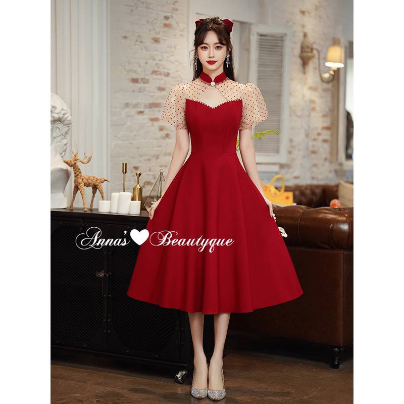 ♥French Retro Dress #AM1132♥ French Retro Style Modern A-line Midi Elegant  Dress