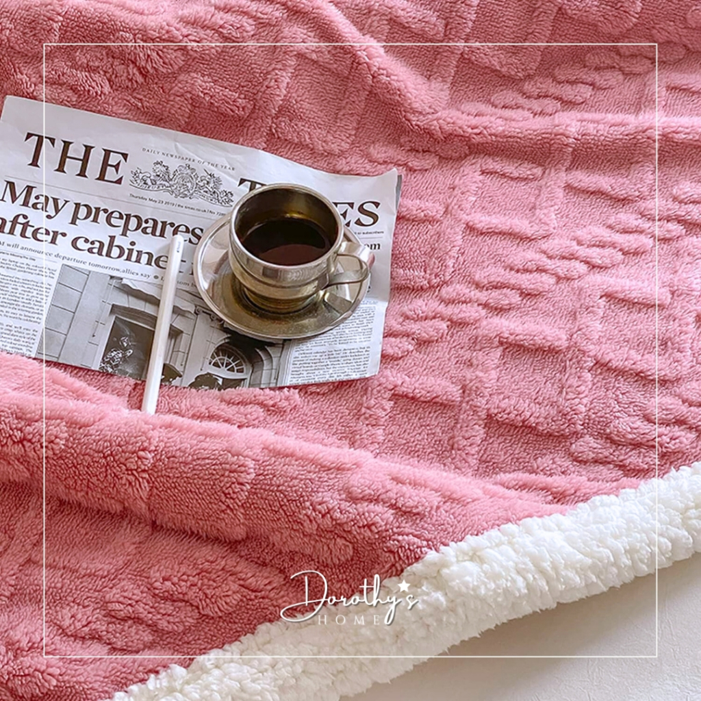 Double Layered Soft Sherpa Lambswool, Thick, Fleece Blanket, King Size