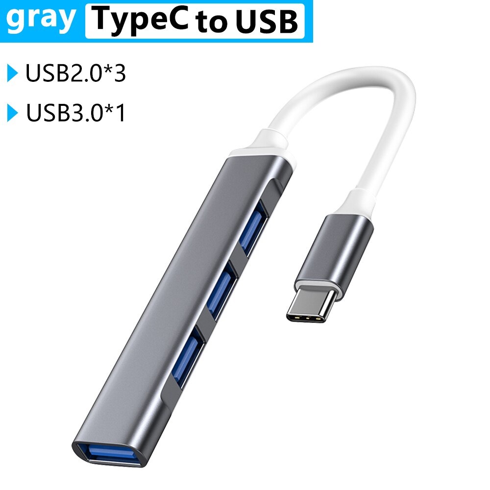 【xmt】usb Type C 2in1 To 4 Usb Hub Expander Ultra Thin Mini Portable 4