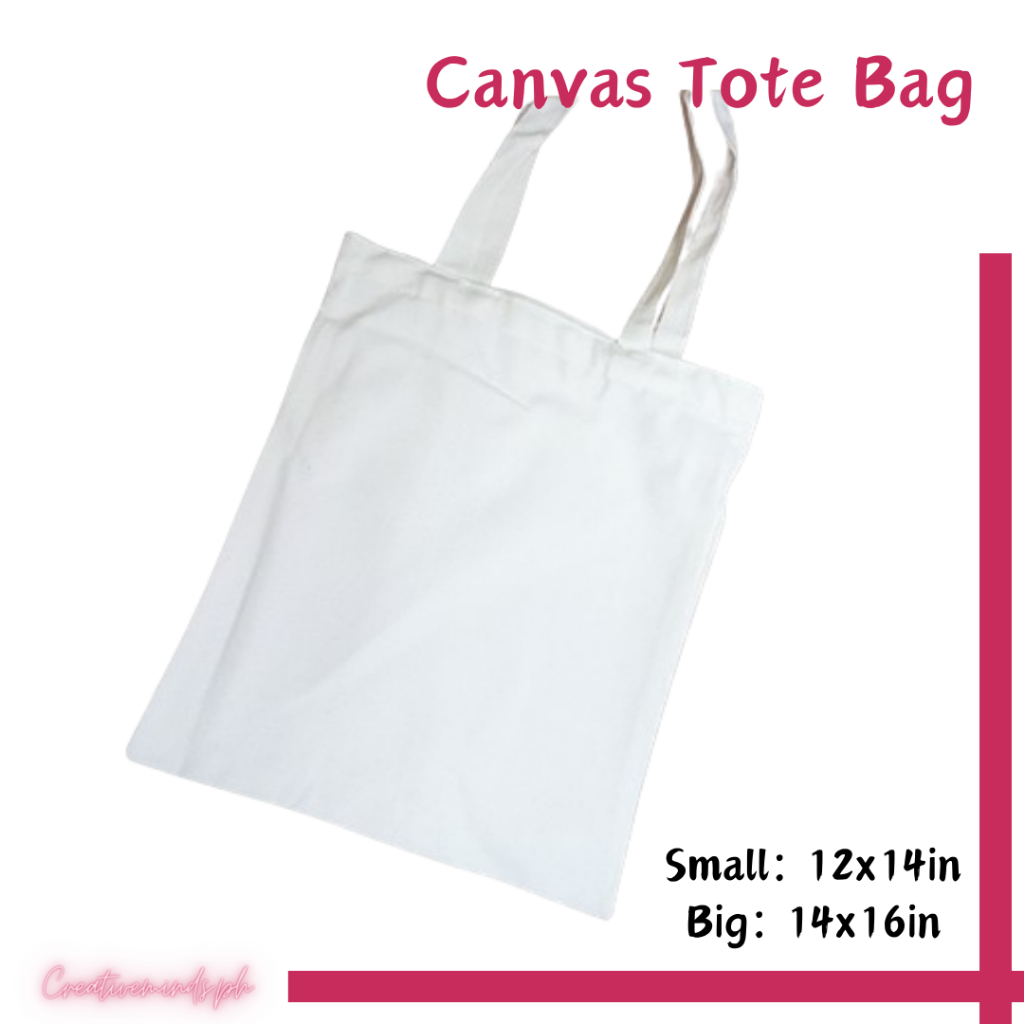 Printable Canvas Tote Bags White 1pc per order Shopee Philippines