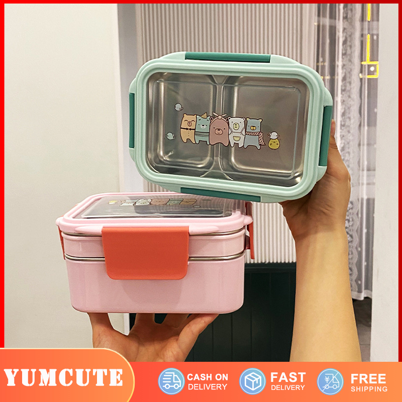 304 Stainless Steel Insulation Lunch Box Portable Double Layer Seal ...
