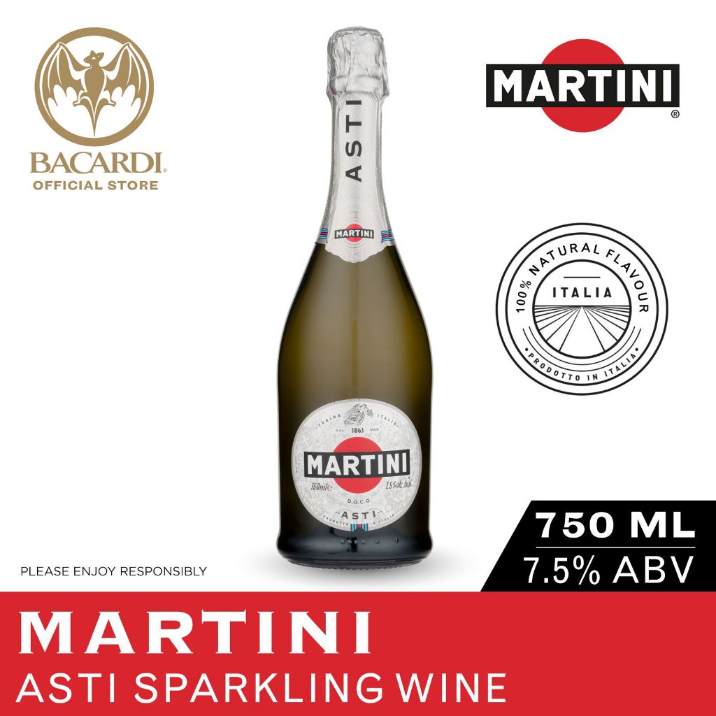 MARTINI Asti Spumante Sparkling Wine, Sweet and Smooth Italian Wine, 7.