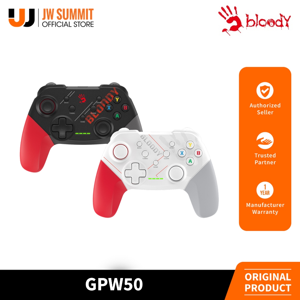 A4Tech Bloody GPW50 Sports Red/White Multi-Platform Wireless and USB ...