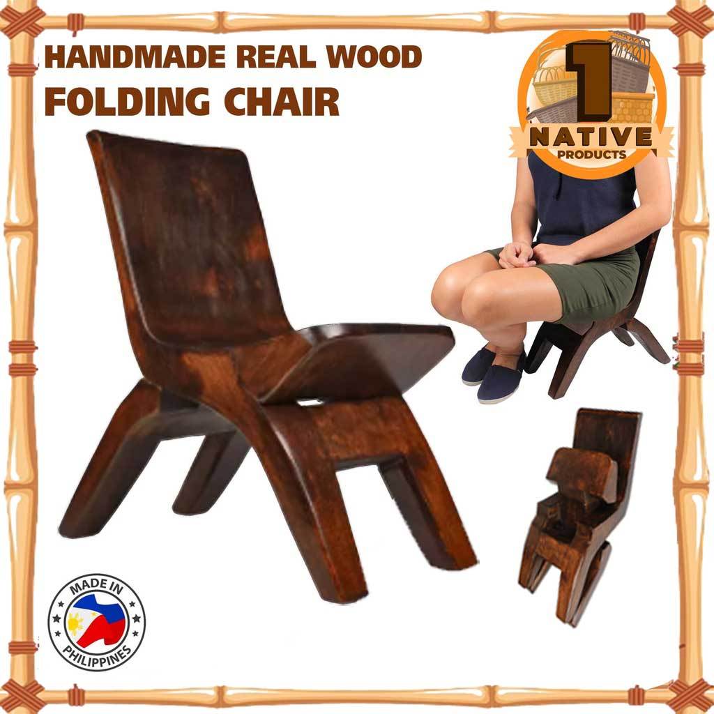 1NativeProducts Wooden Folding Chair 1pc Handcraft Native Wooden