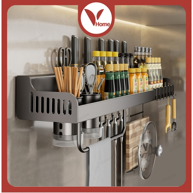 Vhome Condiments Organizer Utensils Organizer Spice Rack Knife Holder