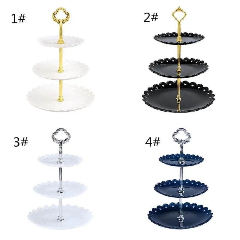 Anime Theme 3-Tier Cupcake Stand Set (2 Pack) - Tiered Serving Tray For Birthday Parties, Baby Showers, Weddings