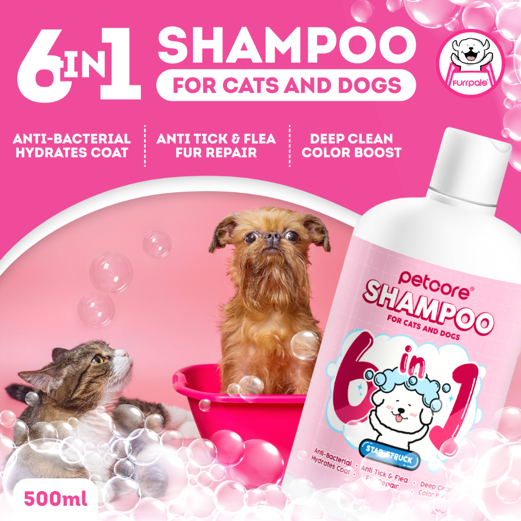 Petcore 6in1 Organic Pet Shampoo for Cats and Dogs Natural Anti