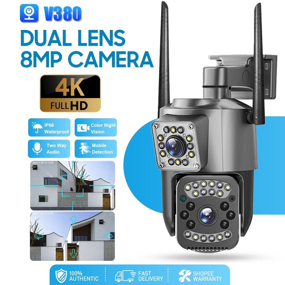 V380 Pro CCTV Camera dual lens Wi-Fi Wireless Outdoor Ip Security 4K ...