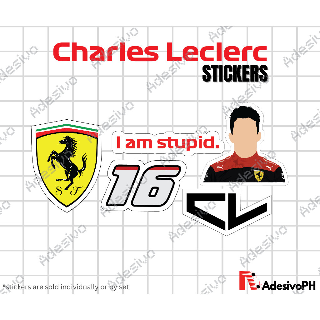 Charles Leclerc Stickers - FERRARI / MATTE / Waterproof / Scratchproof ...